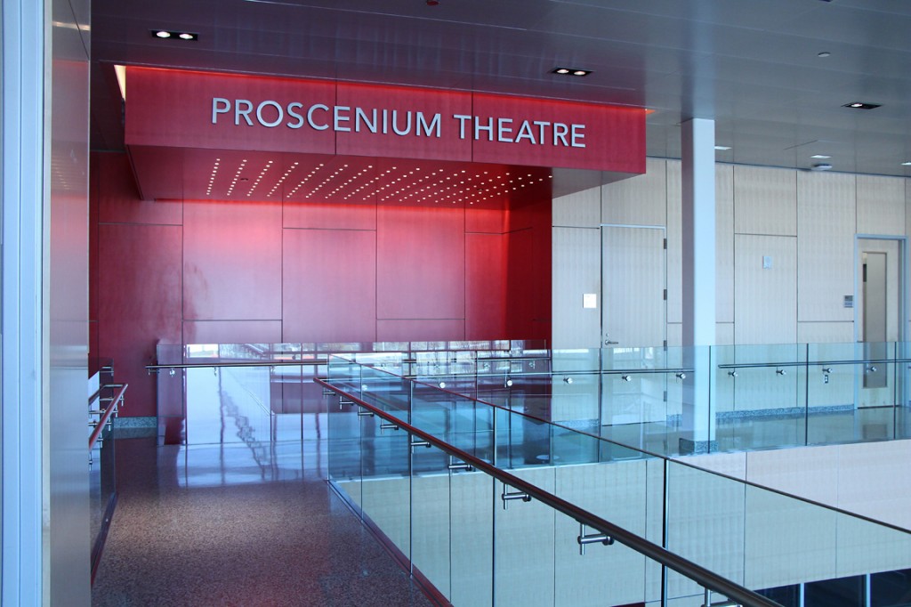 Outside of the Proscenium Theatre on the second floor