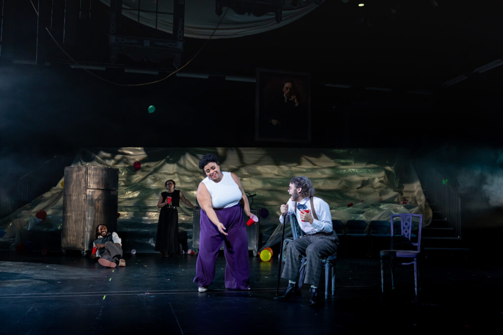Production photo from U-M-B-C Theatre's Stupid Fcking Bird. 
