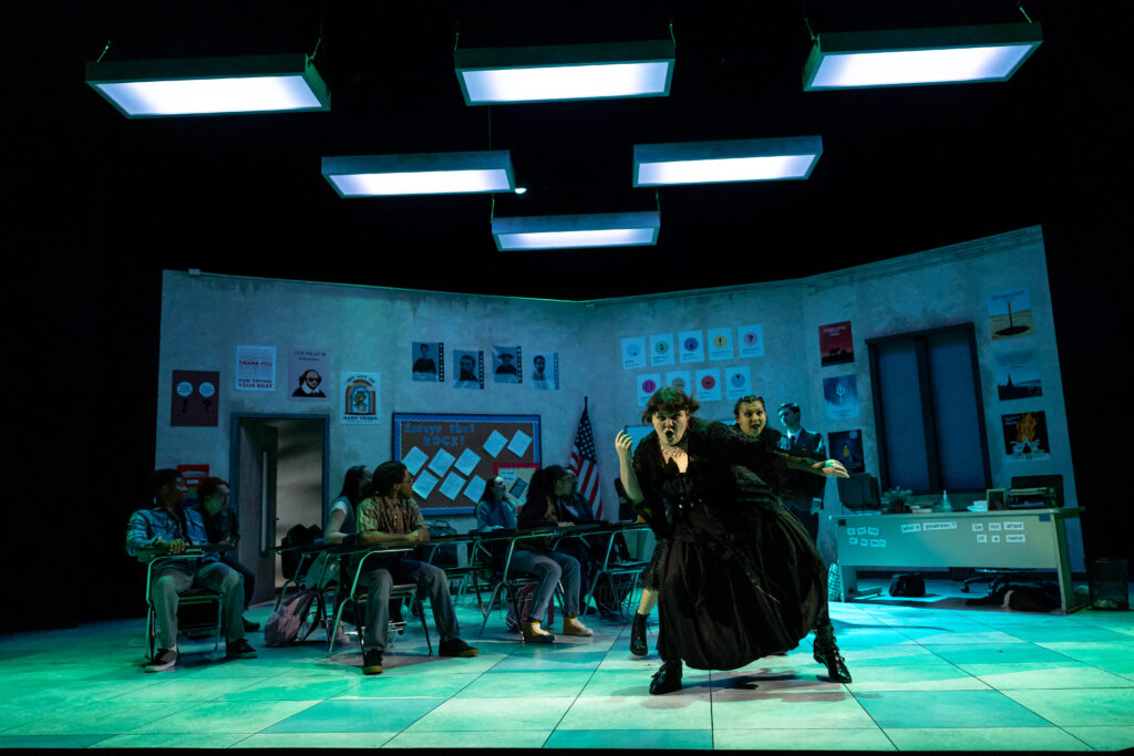 Production photo from U-M-B-C Theatre's John Proctor is the Villain. 